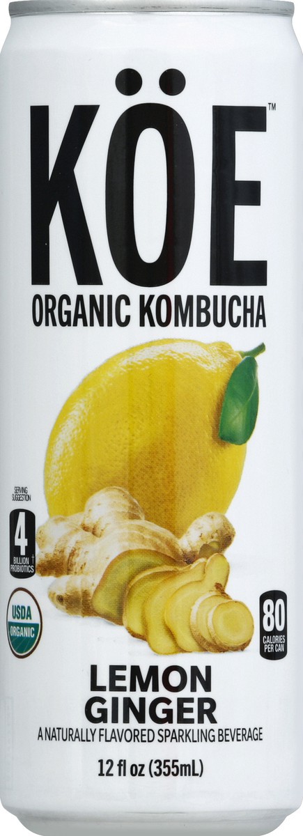 slide 3 of 4, KÖE Organic Lemon Ginger Kombucha - 12 fl oz, 12 fl oz