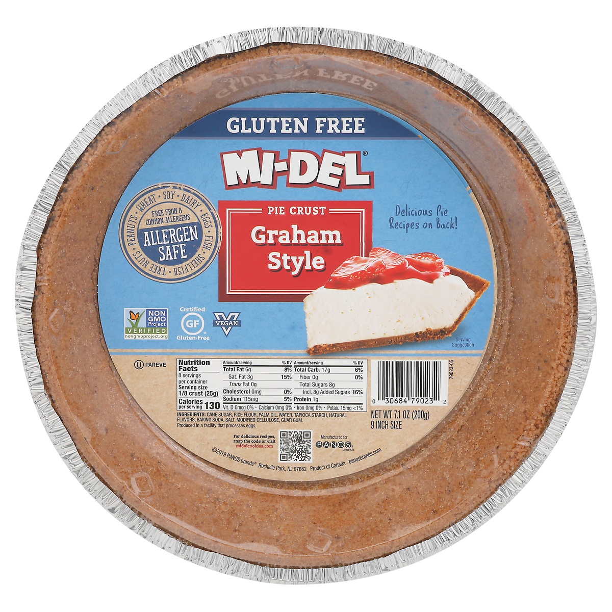 slide 1 of 1, MI-Del Gluten Free 9 Inch Size Graham Style Pie Crust 7.1 oz, 7.1 oz