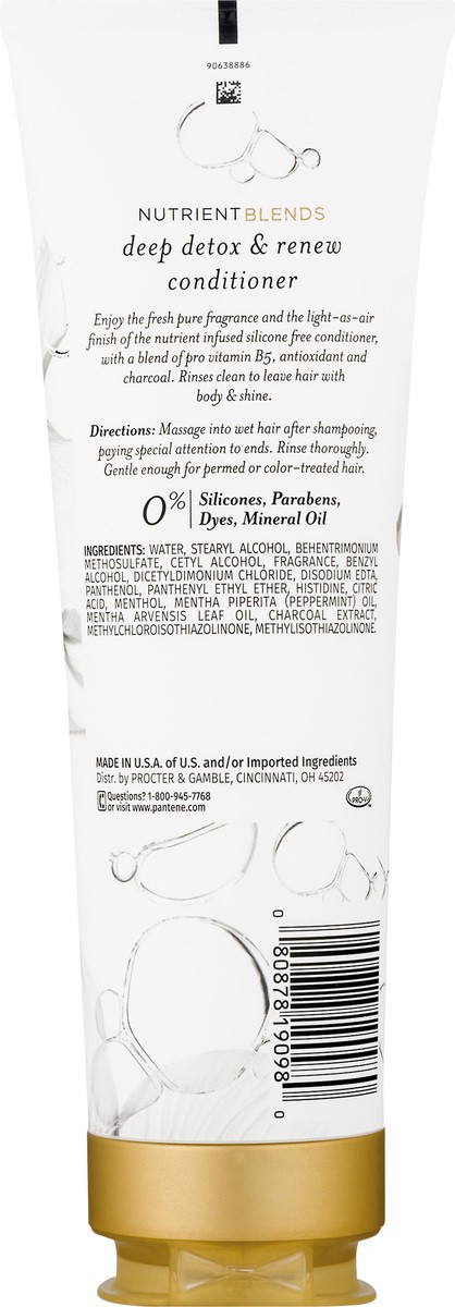 slide 9 of 9, Pantene Blends Deep Detox & Renew With Charcoal Silicone Free Conditioner, 8 oz
