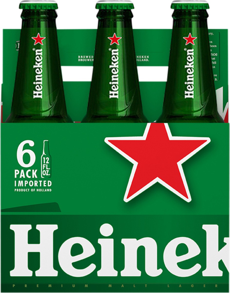 slide 1 of 9, Heineken 6 Pack Original Beer 6 - 12 fl oz Bottles, 6 ct; 12 oz