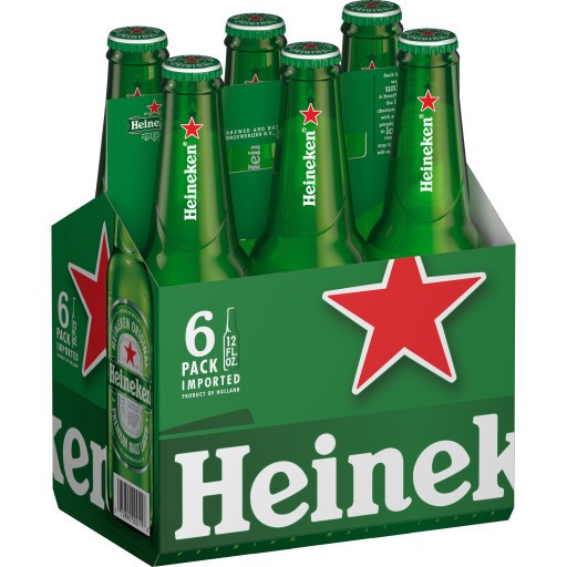 slide 1 of 9, Heineken Original Lager Beer, 6 Pack, 12 fl oz Bottles, 12 oz