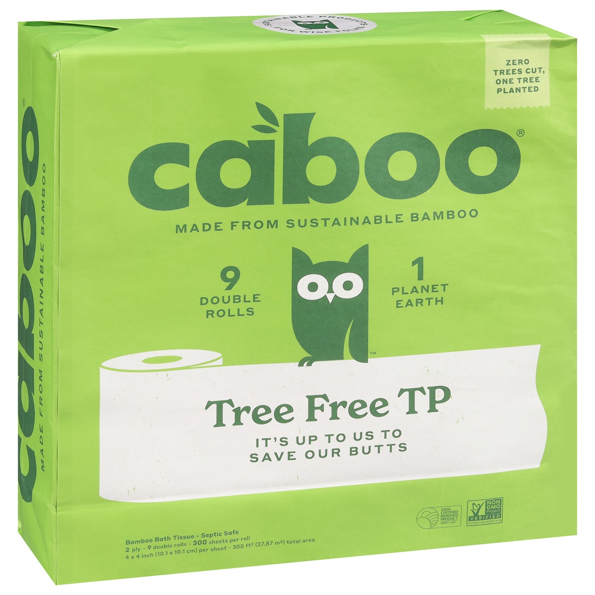 slide 8 of 10, Caboo Bamboo 2 Ply Bath Tissue, 9 ct