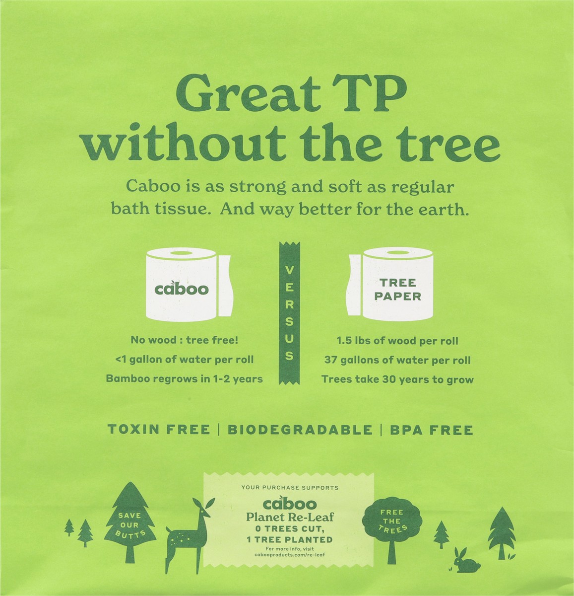 slide 5 of 10, Caboo Bamboo 2 Ply Bath Tissue, 9 ct