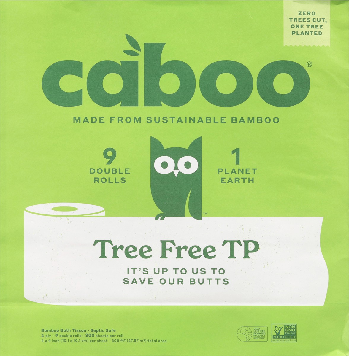 slide 3 of 10, Caboo Bamboo 2 Ply Bath Tissue, 9 ct