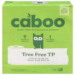 Caboo 2-Ply Tree-Free Bamboo Bath Tissue Double Rolls - 9 x 300 Sheet Rolls