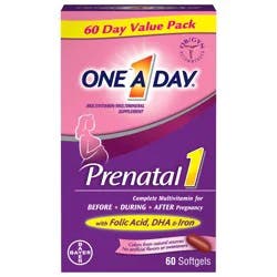 One A Day Prenatal 1 Multivitamin Softgels 60 ea Box