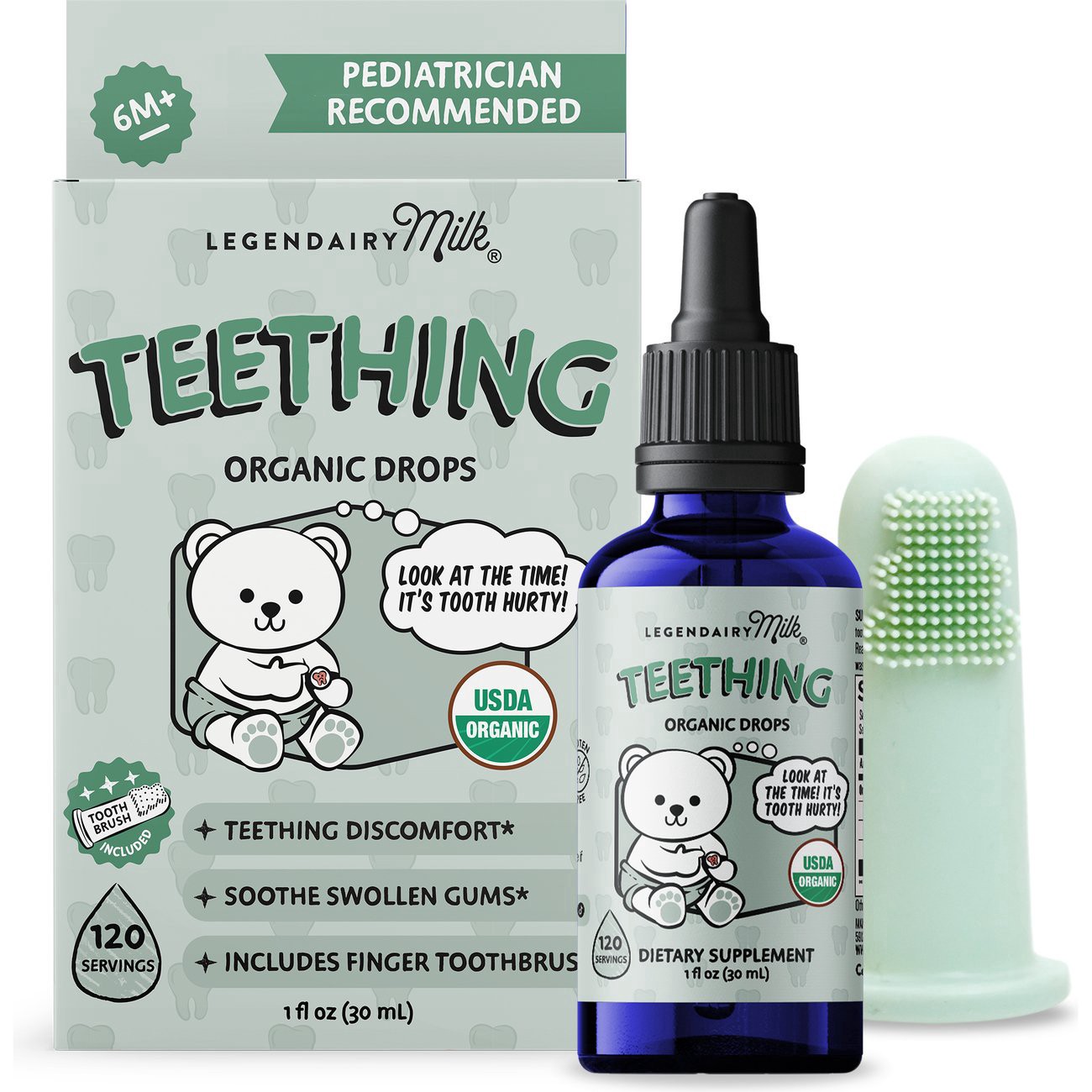 slide 1 of 1, Legendairy Milk Teething Organic Drops (6+ Months), 1 oz