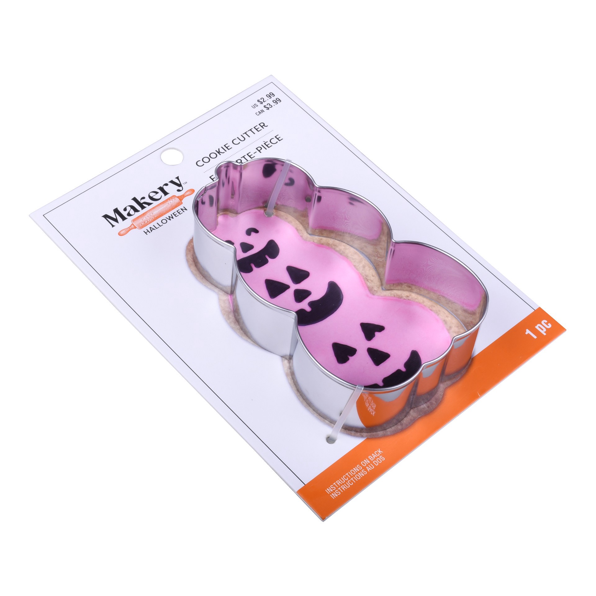 slide 3 of 3, 3" Stacked Pumpkins Cookie Cutter By Makery, 3 in