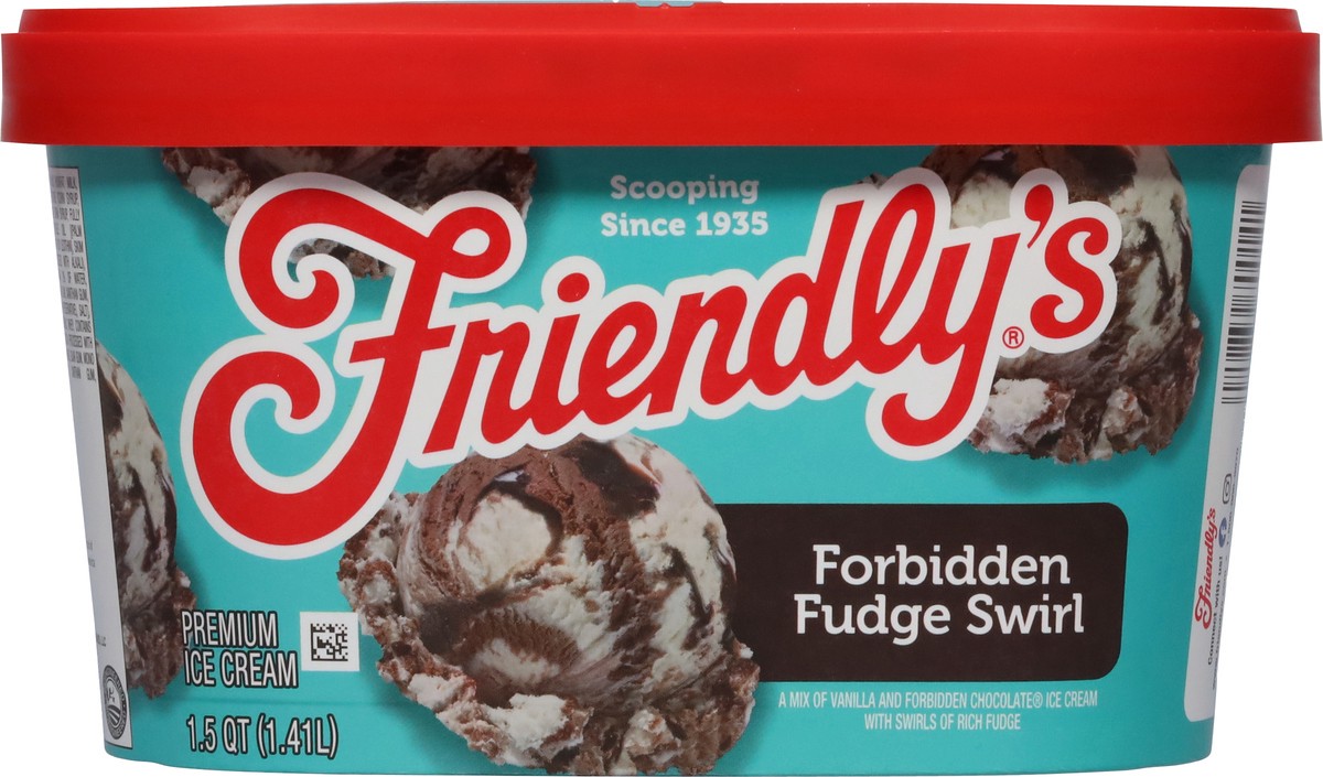 slide 4 of 9, Friendly's Premium Forbidden Fudge Swirl Ice Cream 1.5 qt, 1.5 qt