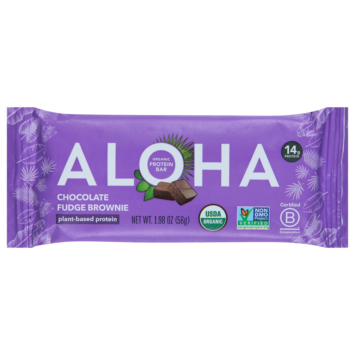 slide 1 of 1, Aloha Organic Chocolate Fudge Brownie Protein Bar 1.98 oz, 1.9 oz