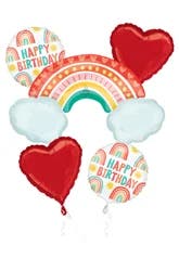 Retro Rainbow Balloon Bouquet, 5 Count