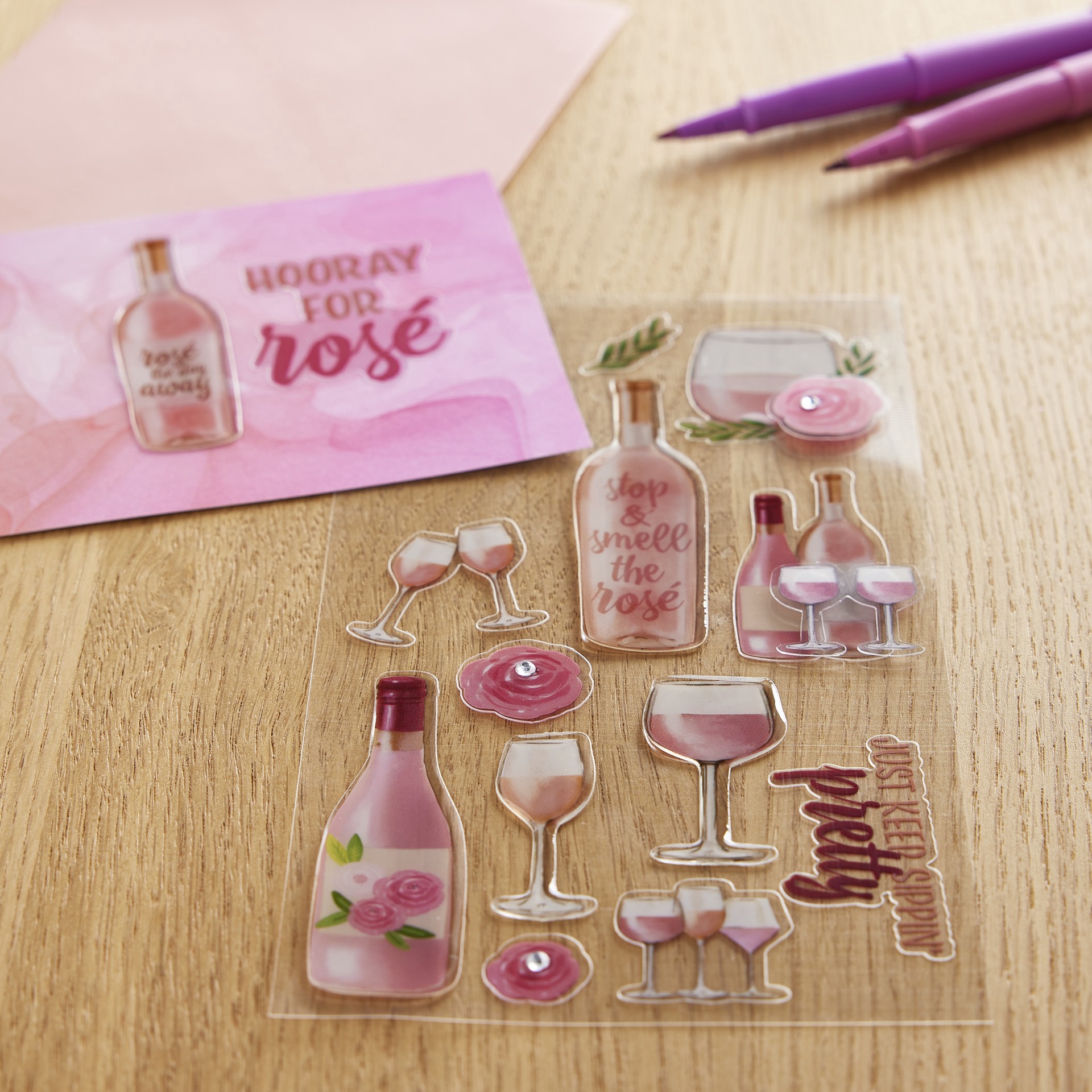 slide 2 of 4, Rose Themed Stickers By Recollections, 3.875 in x 7 in