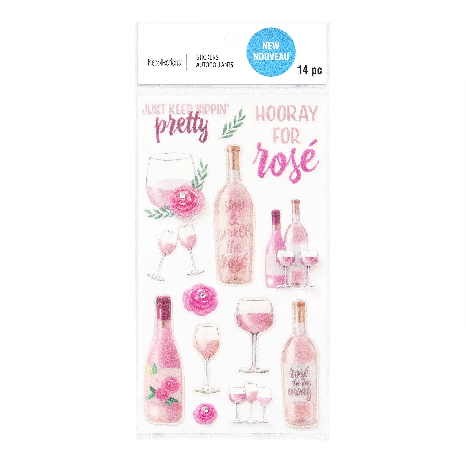 slide 3 of 4, Rose Themed Stickers By Recollections, 3.875 in x 7 in