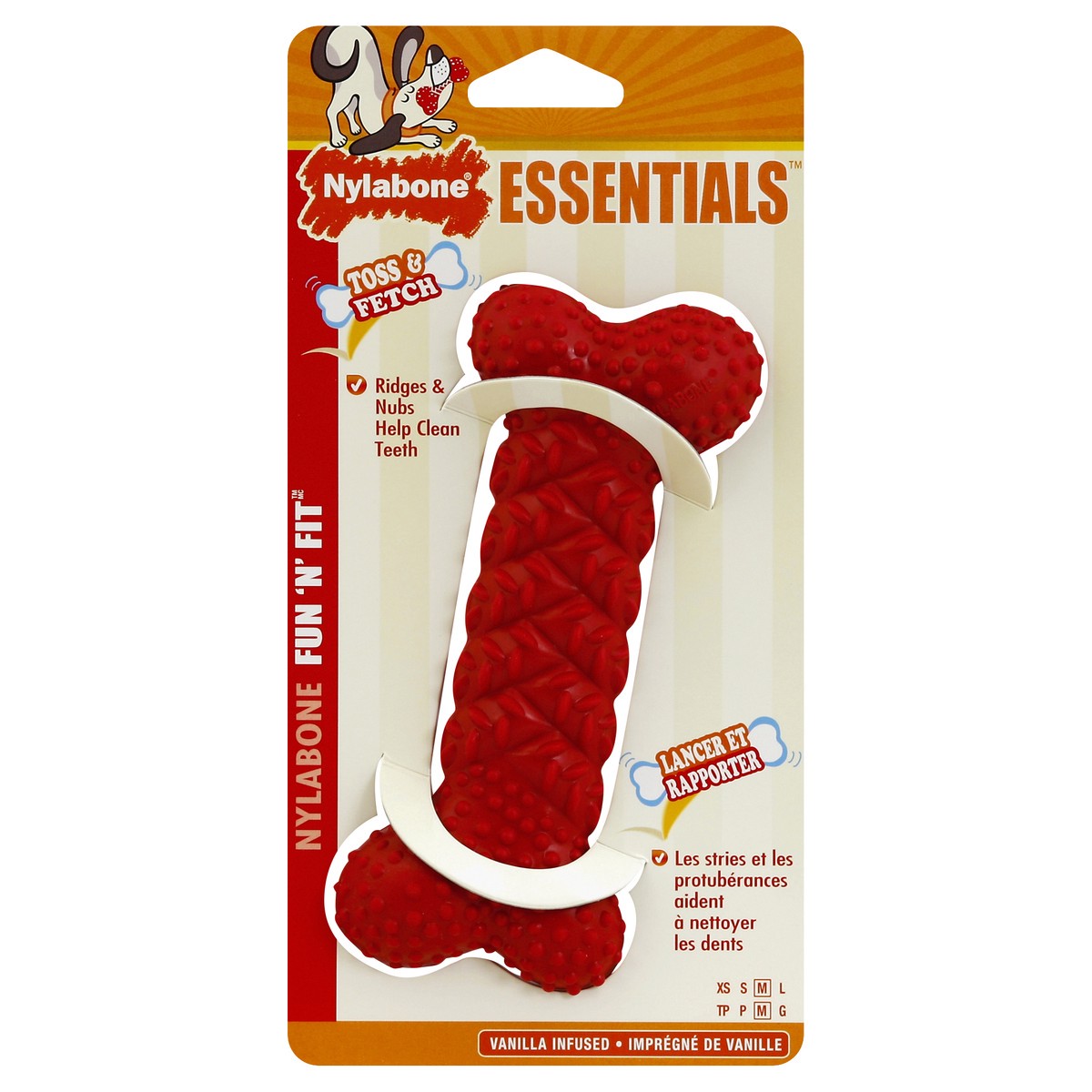 slide 2 of 3, Nylabone Medium Rubber Braided Bone, 1 ct