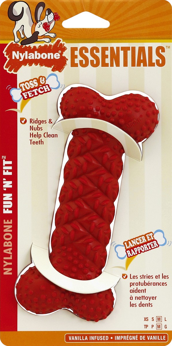 slide 1 of 3, Nylabone Medium Rubber Braided Bone, 1 ct