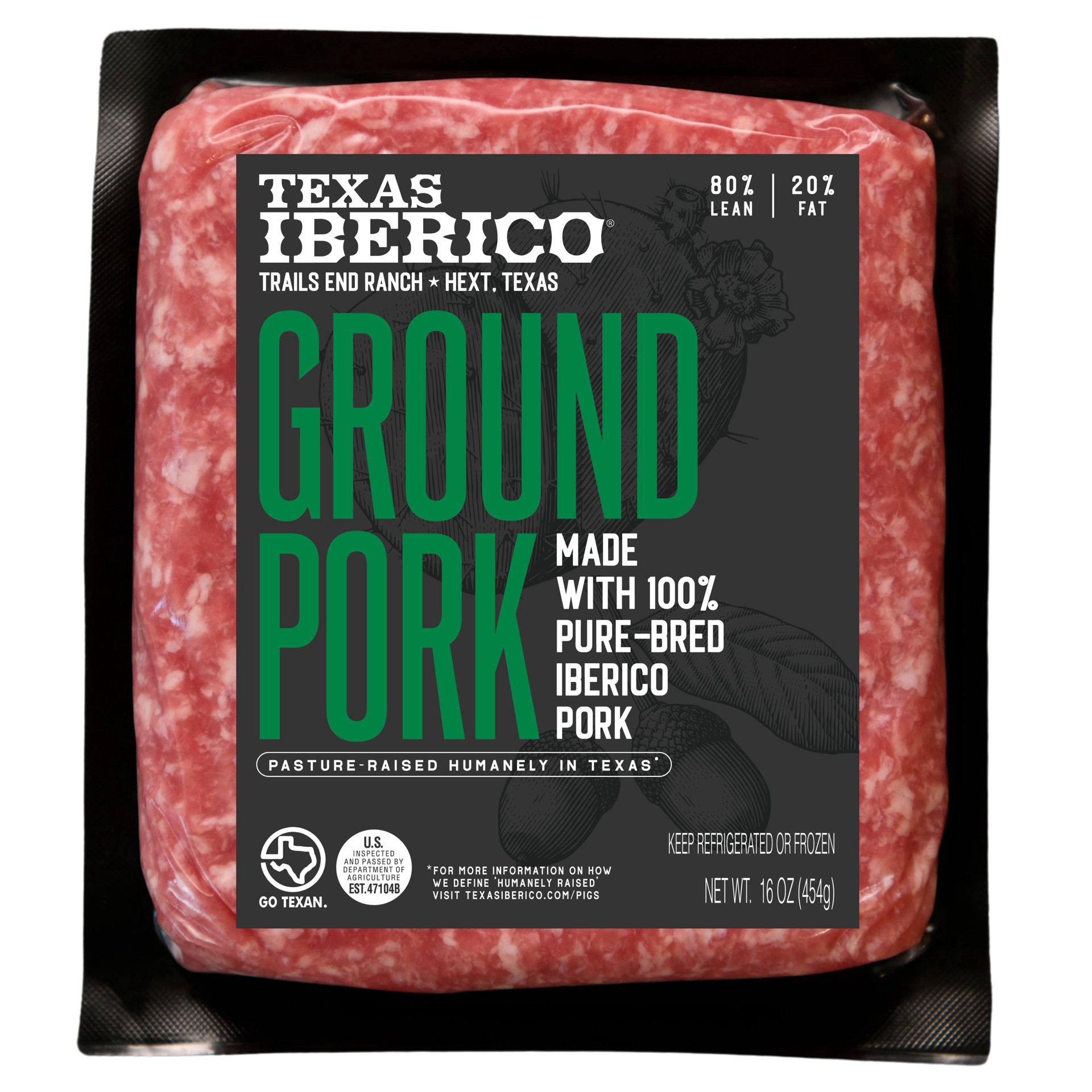 slide 1 of 1, Texas Iberico 80/20 Ground Pork, 16 oz