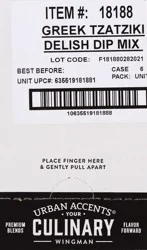 Urban Accents Greek Tzatziki Delish Dip Mix 1 ea