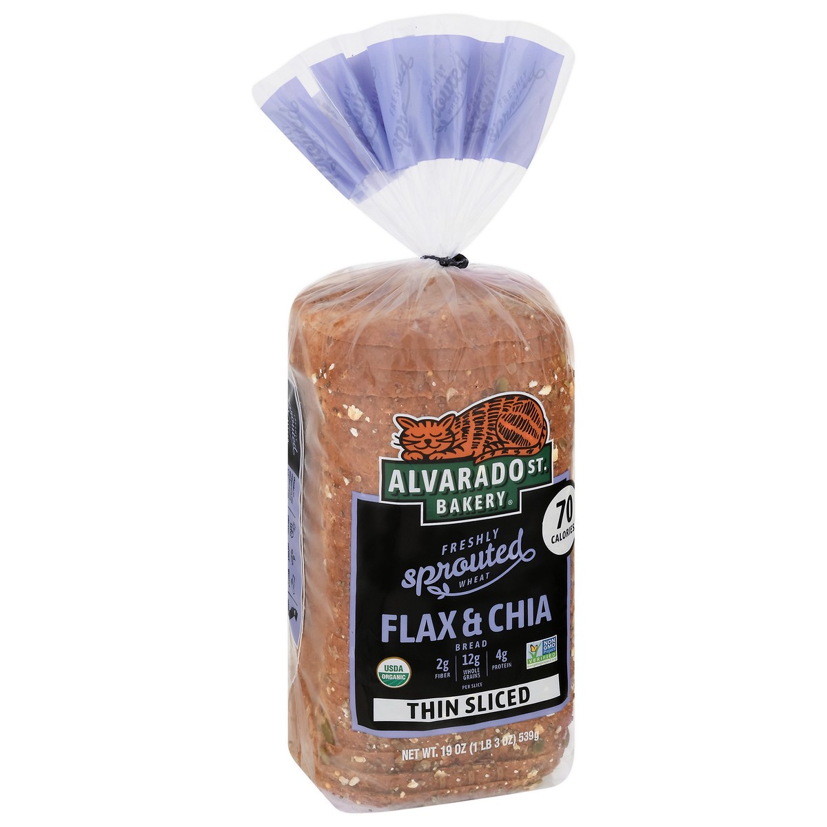 slide 7 of 9, Alvarado St. Bakery Sprouted Wheat Flax & Chia Thin Sliced Bread 19 oz, 19 oz