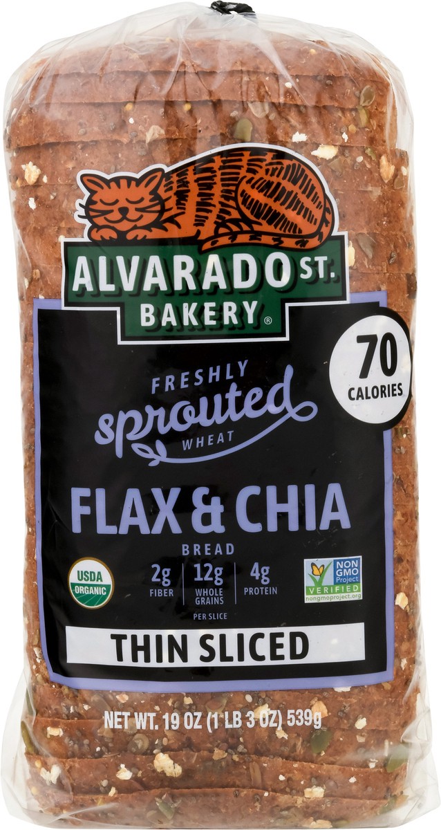 slide 9 of 9, Alvarado St. Bakery Sprouted Wheat Flax & Chia Thin Sliced Bread 19 oz, 19 oz
