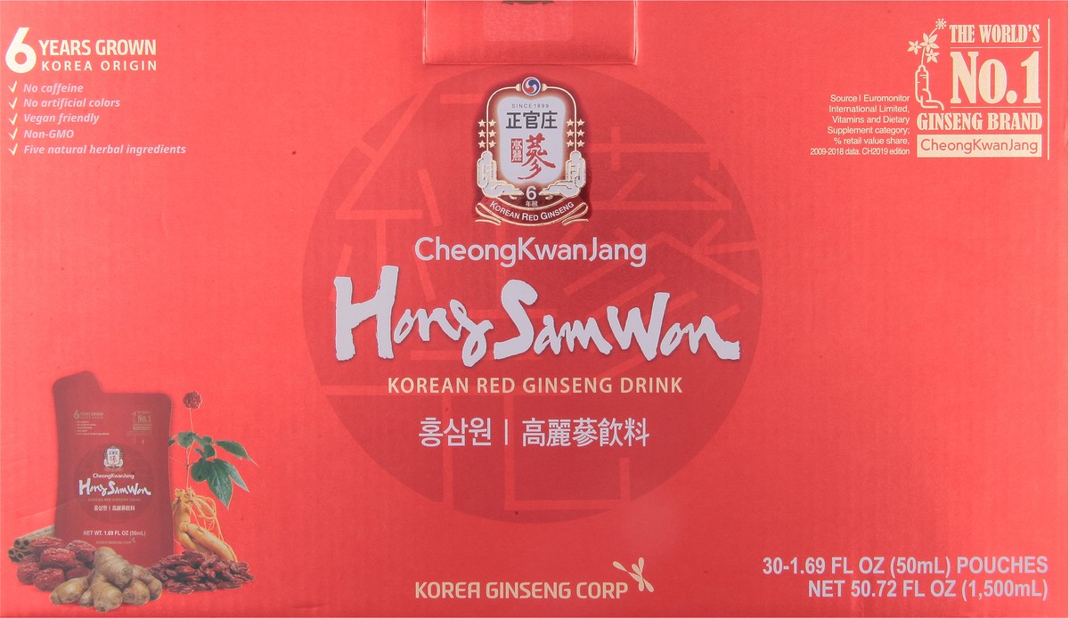slide 2 of 14, CheongKwanJang Korean Red Ginseng Drink 30 - 1.69 fl oz Pouches, 30 ct