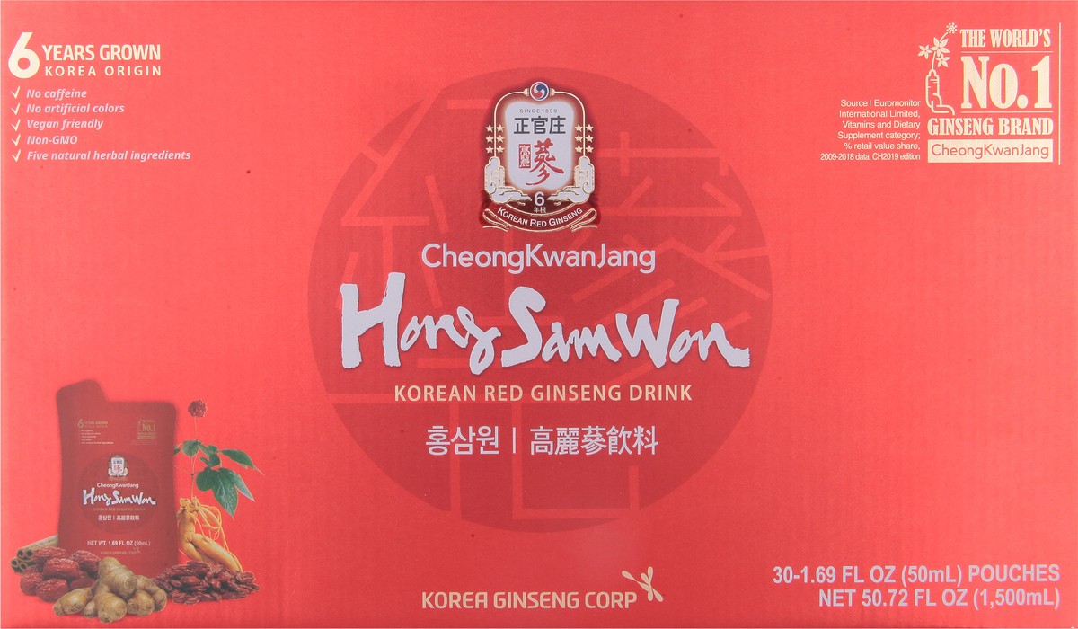 slide 3 of 14, CheongKwanJang Korean Red Ginseng Drink 30 - 1.69 fl oz Pouches, 30 ct
