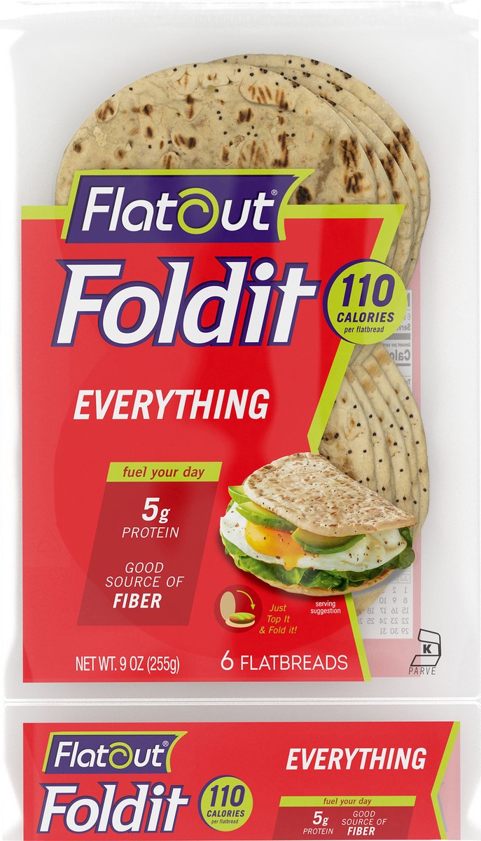 slide 2 of 14, Flatout Everything Fold-It Flatbread, 6 ct