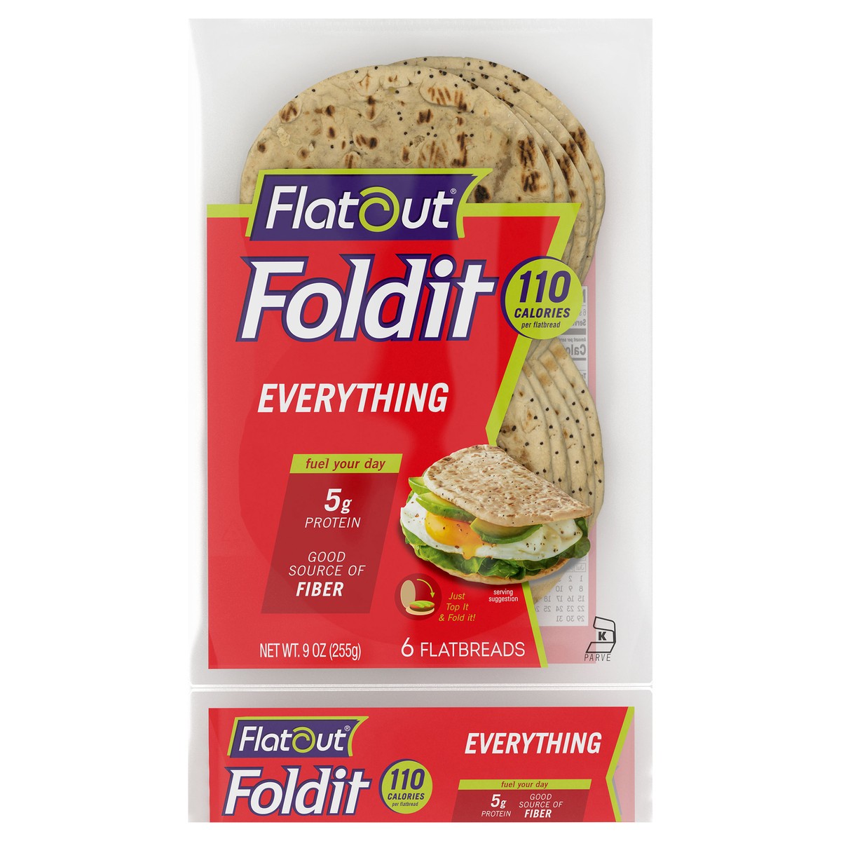 slide 4 of 14, Flatout Everything Fold-It Flatbread, 6 ct