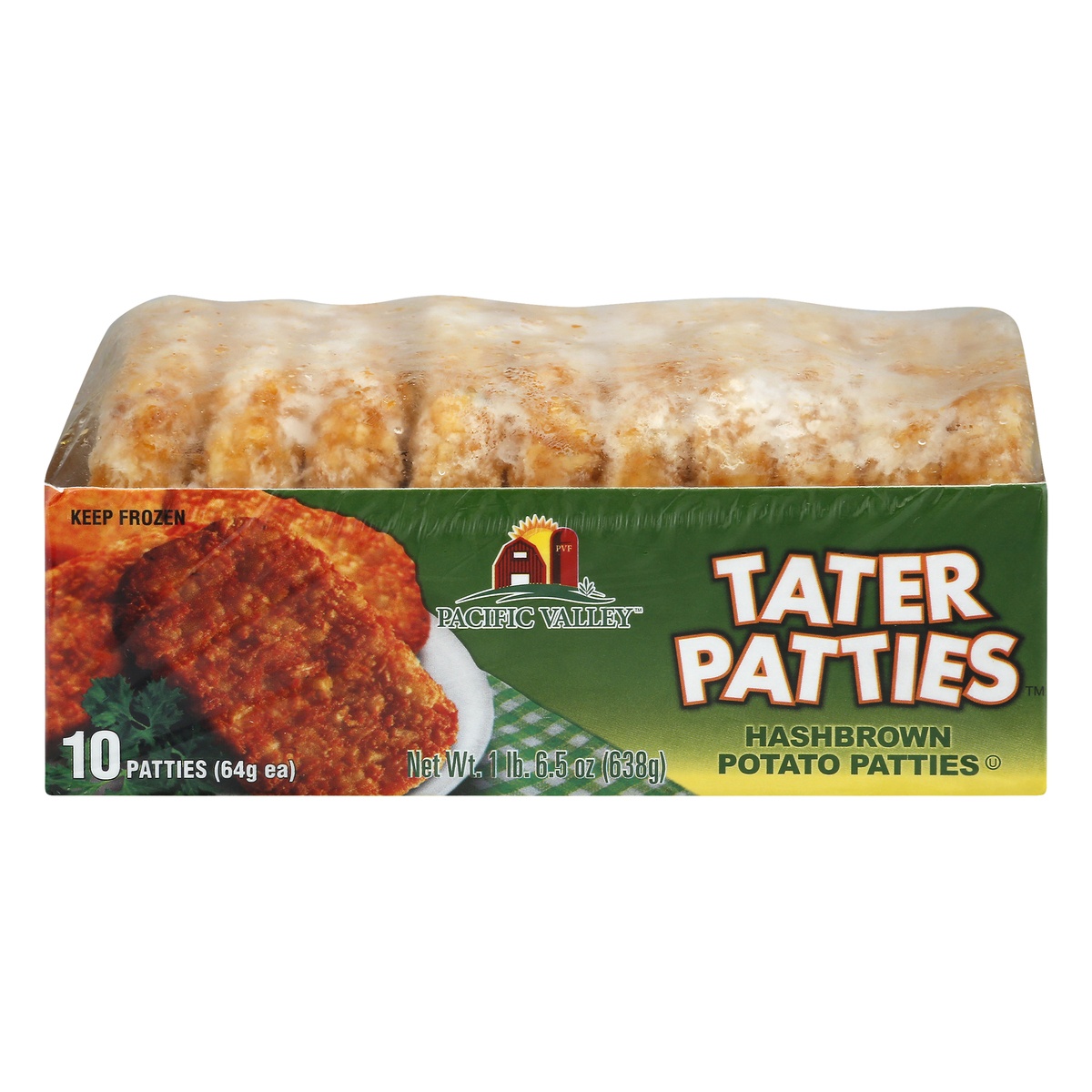 slide 1 of 1, Pacific Valley Hashbrown Tater Patties, 10 ct