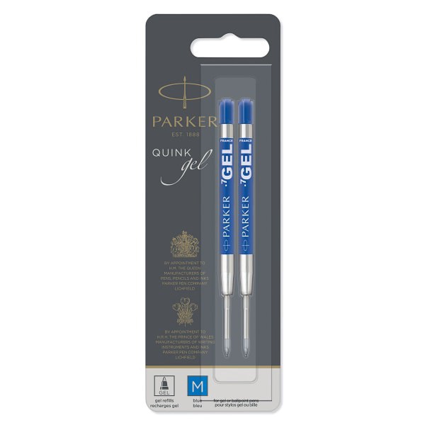 slide 1 of 5, Parker Gel-Ink Refills, Medium Point, 0.7 Mm, Blue, Pack Of 2 Refills, 2 ct