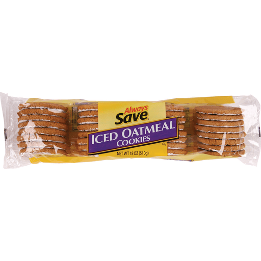 slide 1 of 1, Always Save Iced Oatmeal Cookies, 18 oz