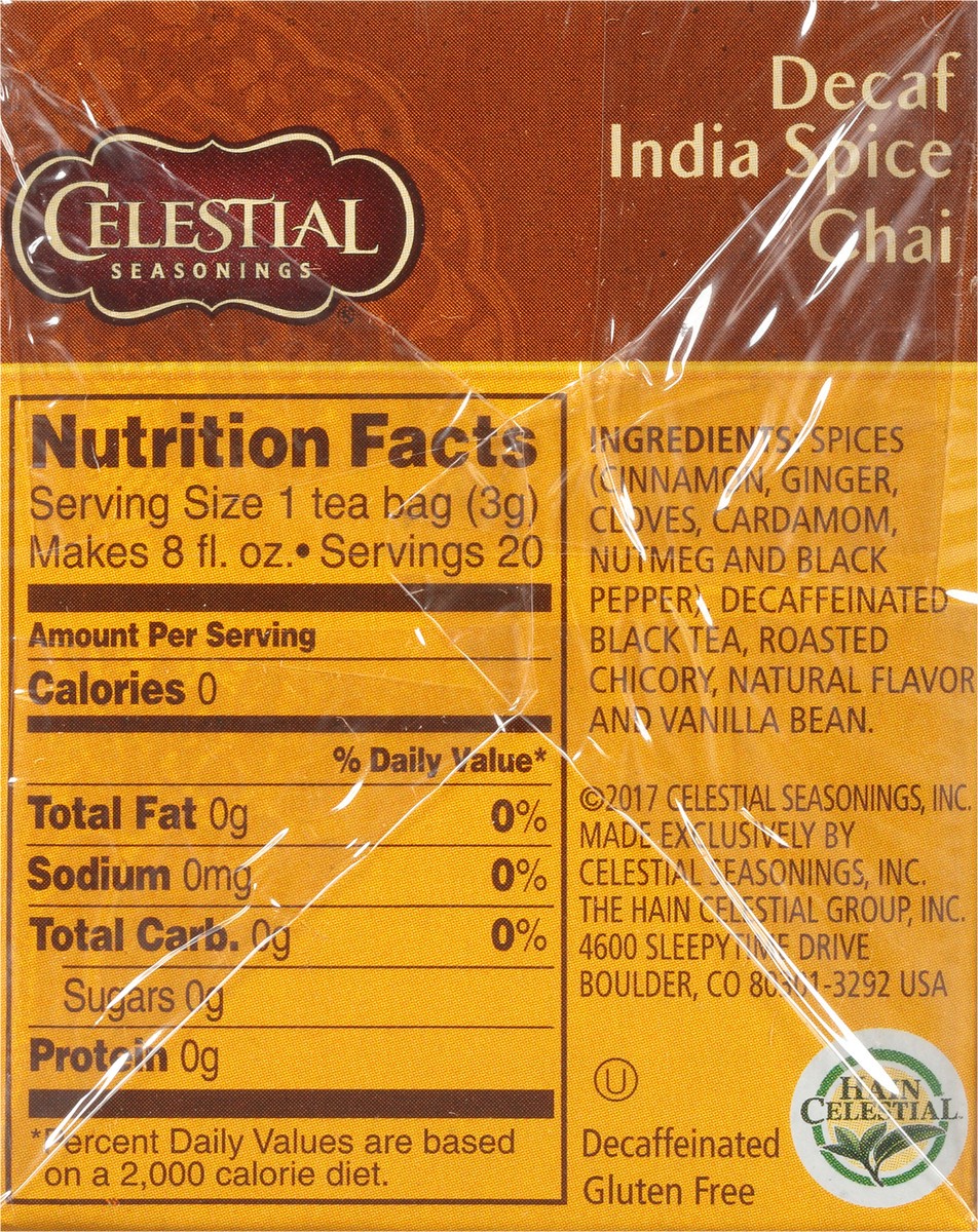 slide 4 of 12, Celestial Seasonings Decaf India Spice Chai Tea Bags 20 ct Box, 20 ct