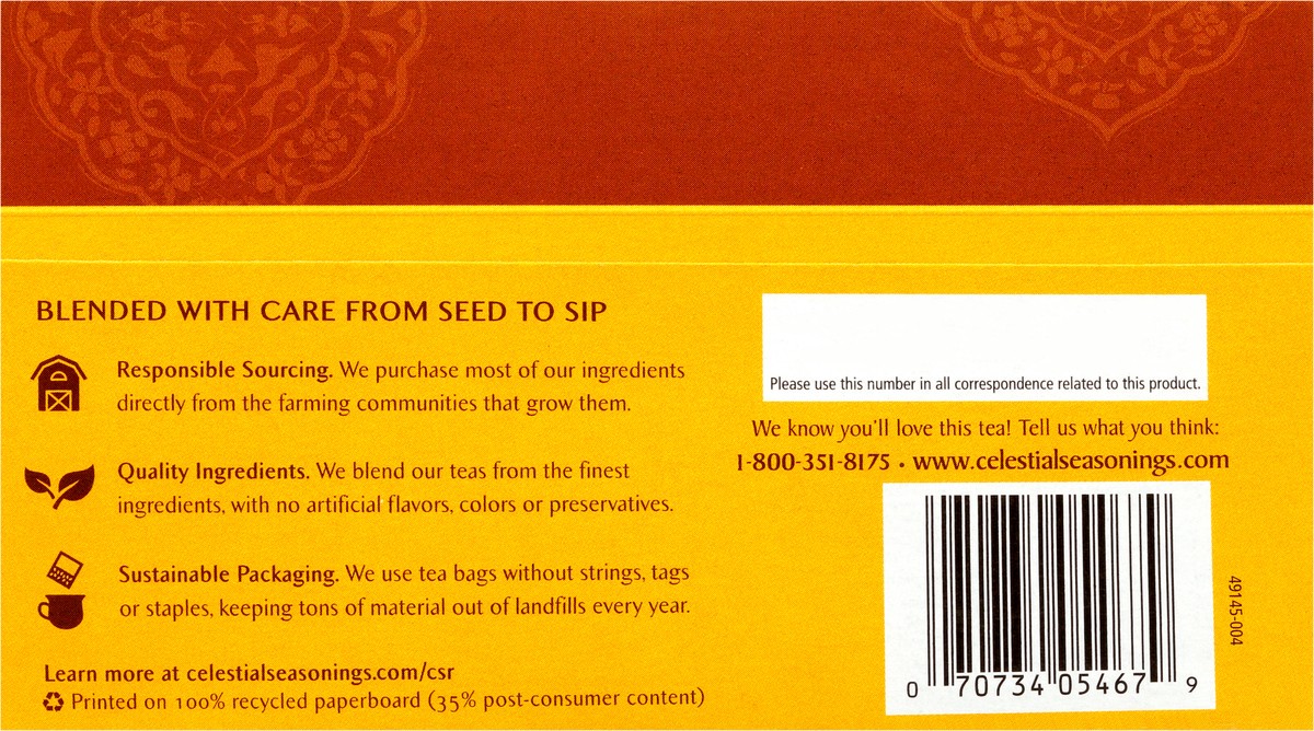 slide 10 of 12, Celestial Seasonings Decaf India Spice Chai Tea Bags 20 ct Box, 20 ct