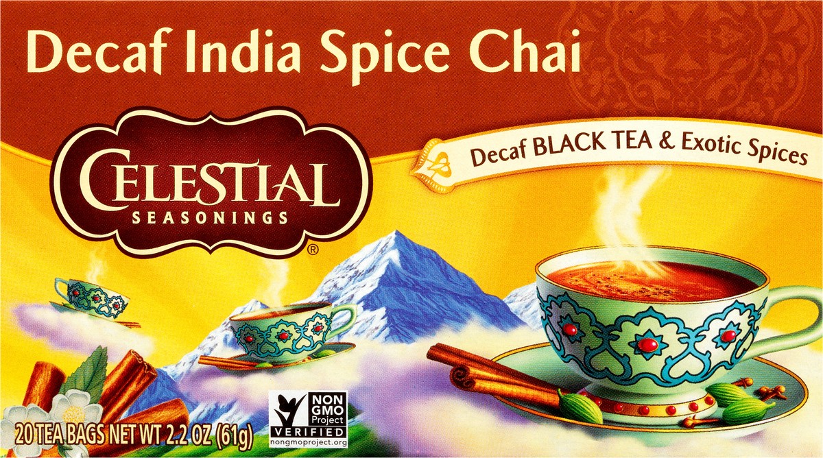 slide 11 of 12, Celestial Seasonings Decaf India Spice Chai Tea Bags 20 ct Box, 20 ct