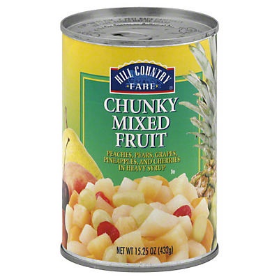 slide 1 of 1, Hill Country Fare Chunky Mixed Fruit, 15 oz