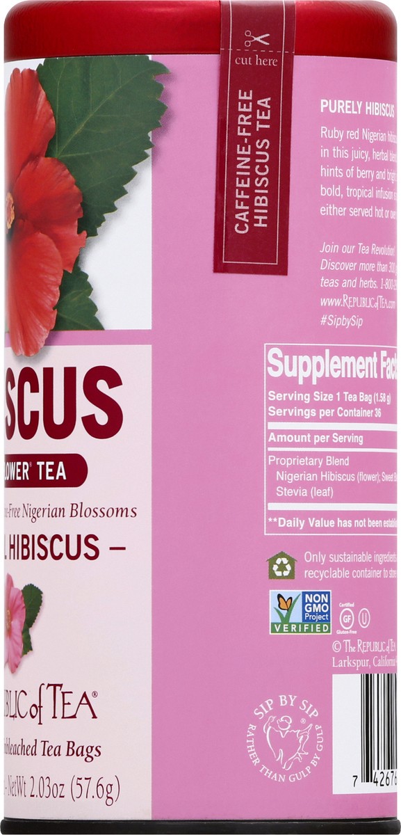 slide 5 of 11, The Republic of Tea Hibiscus Superflower Tea Bags - 36 ct, 36 ct