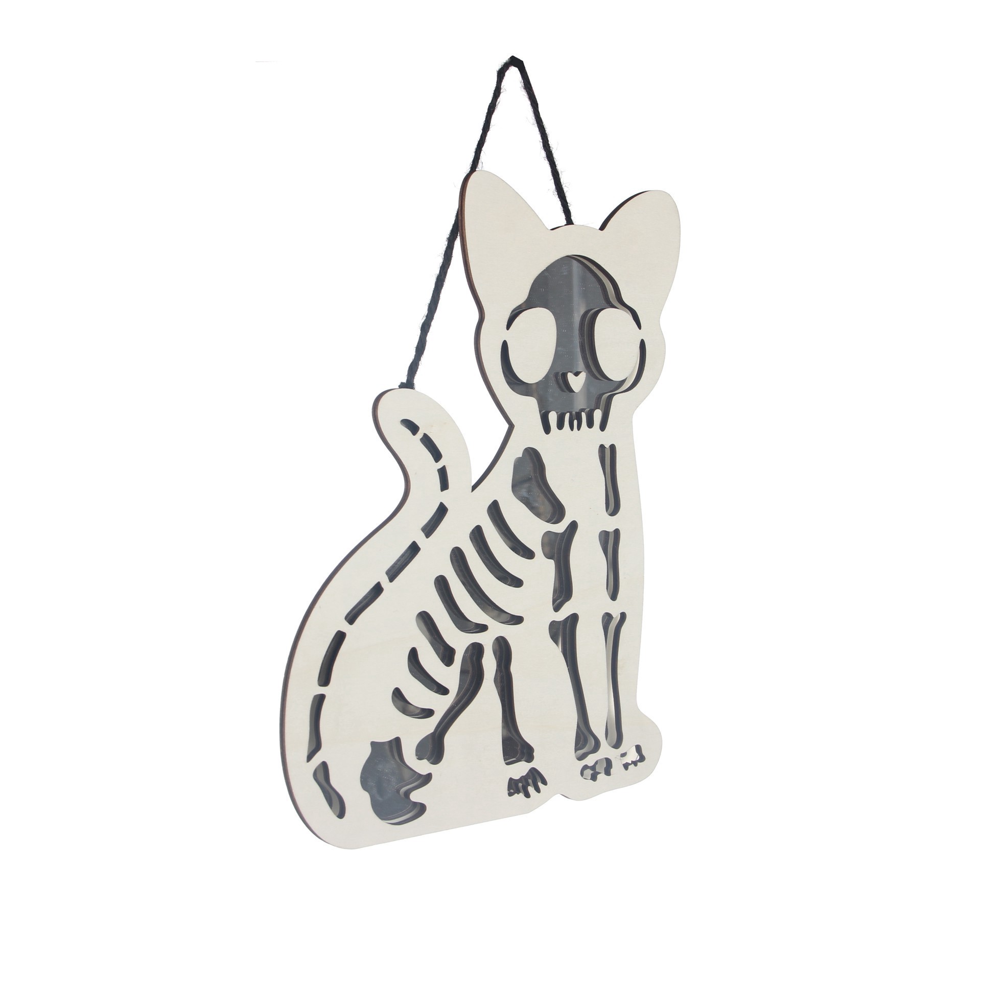 slide 2 of 2, 11.5" Diy Cat Mirror Hanging Wood Decor By Make Market, 8.7 in x 11.5 in x 0.35 in