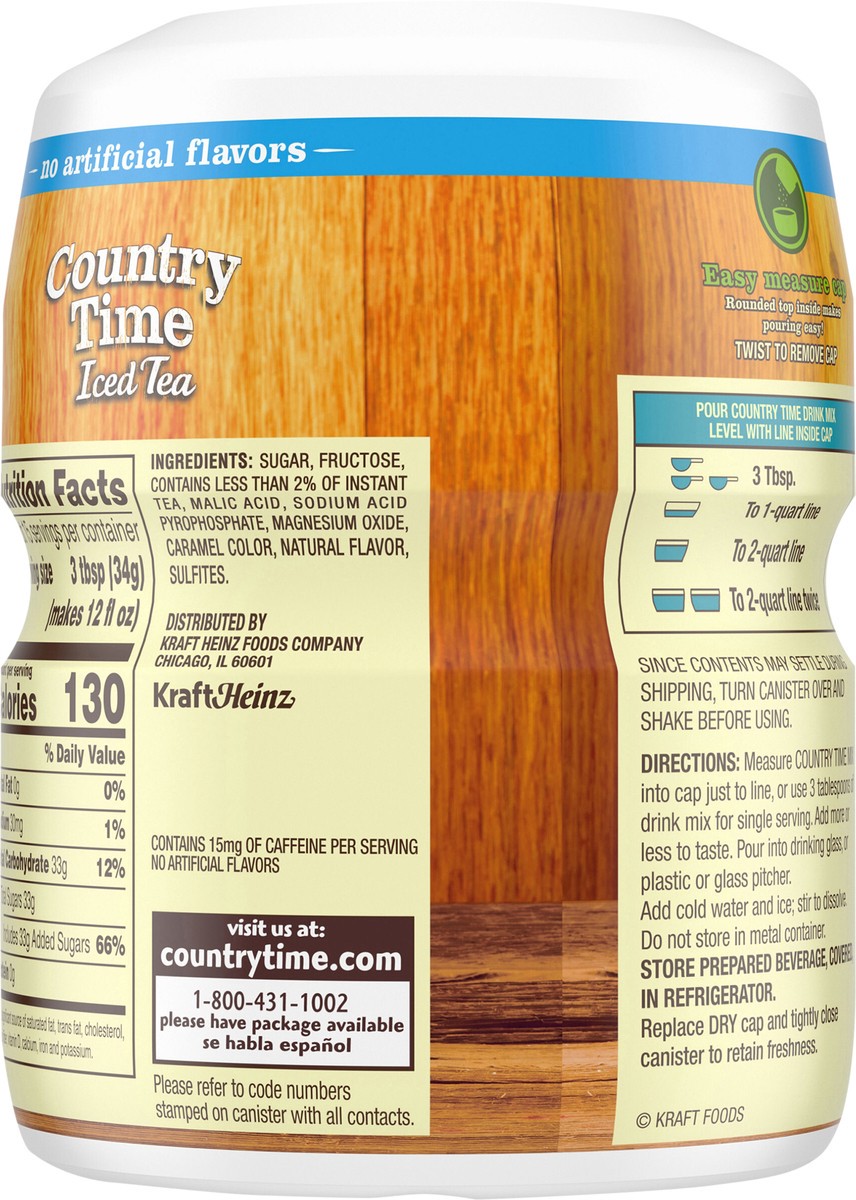 slide 12 of 14, Country Time Sweet Tea Naturally Flavored Powdered Drink Mix, 18.3 oz Canister, 18.3 oz