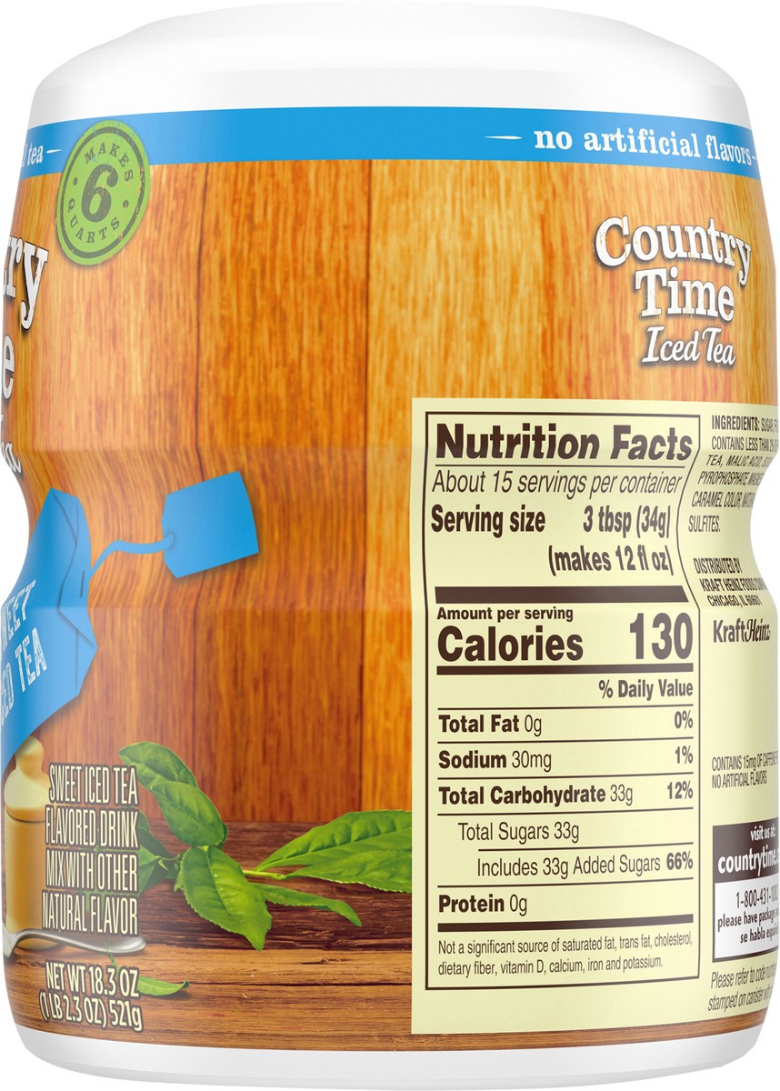 slide 4 of 14, Country Time Sweet Tea Naturally Flavored Powdered Drink Mix, 18.3 oz Canister, 18.3 oz