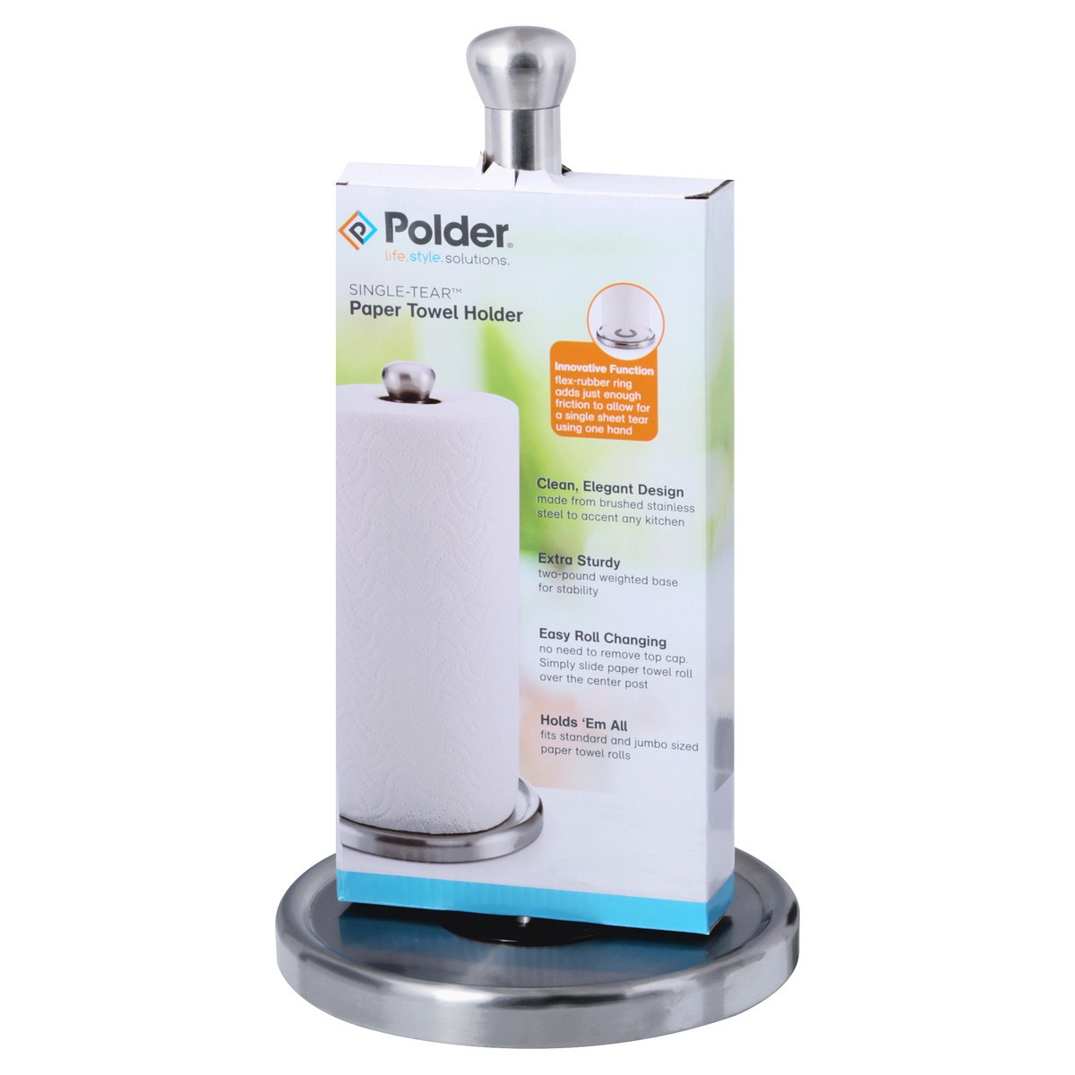 slide 5 of 9, Polder Single-Tear Paper Towel Holder 1 ea, 1 ct