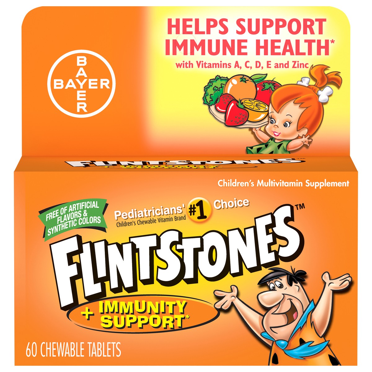 slide 1 of 6, Flintstones Plus Immunity Support Children's Multivitamin Supplement Chewable Tablets, 60 ct