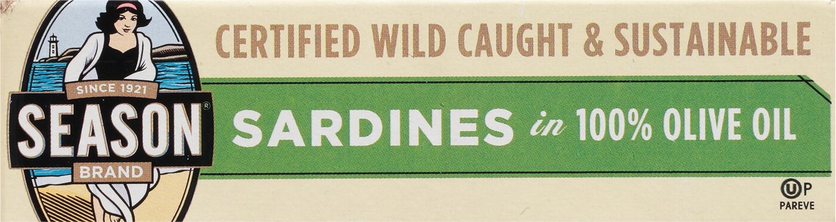 slide 2 of 13, Season in 100% Olive Oil Sardines 4.375 oz, 4.38 oz