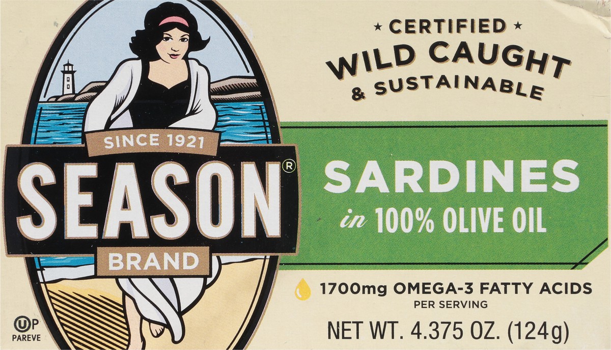 slide 12 of 13, Season in 100% Olive Oil Sardines 4.375 oz, 4.38 oz