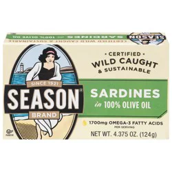 Season Sardines in 100% Olive Oil 4.375 oz