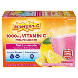 Emergen-C Vitamin C 1000mg Powder with Antioxidants Fizzy Drink Mix, Pink Lemonade Flavor, 30 Ct