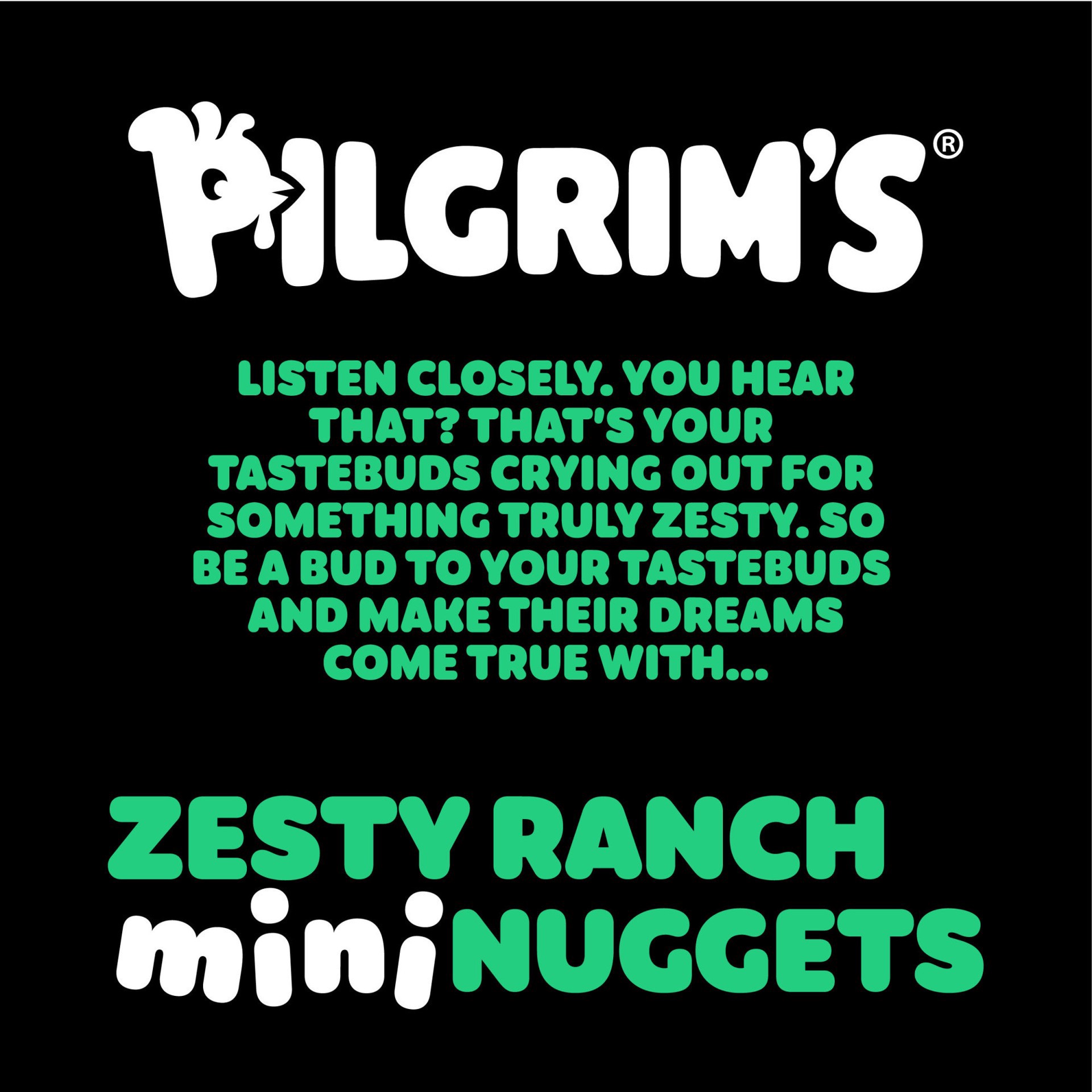 slide 5 of 5, Pilgrim's Fully Cooked Zesty Ranch Popcorn Chicken Shaped Breaded Chicken Breast Patties With Rib Meat, 1.50 lb
