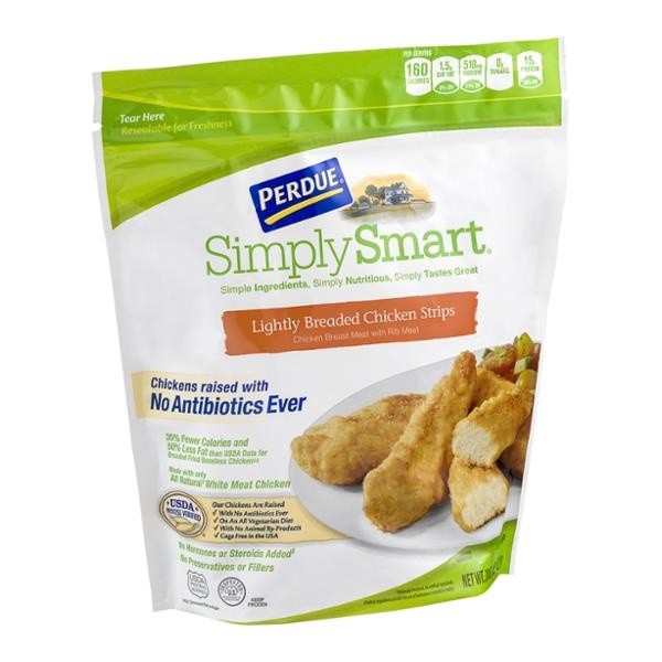 slide 1 of 1, Perdue Simply Smart Lightly Breaded Chicken Breast Strips, 20 oz