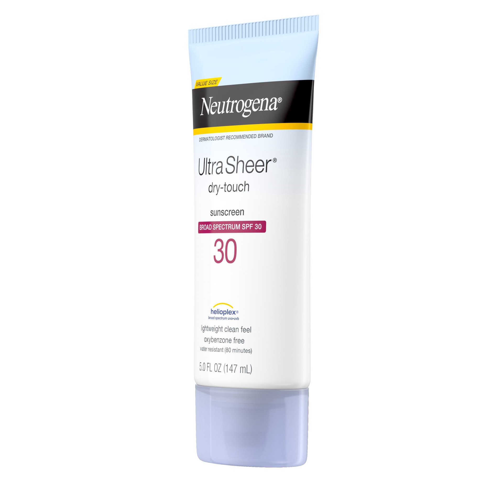 slide 7 of 9, Neutrogena Ultra Sheer Dry-Touch Sunscreen Lotion, Broad Spectrum SPF 30 UVA/UVB Protection, Oxybenzone-Free Water Resistant, Non-Comedogenic & Non-Greasy, 5 fl. oz, 5 fl oz