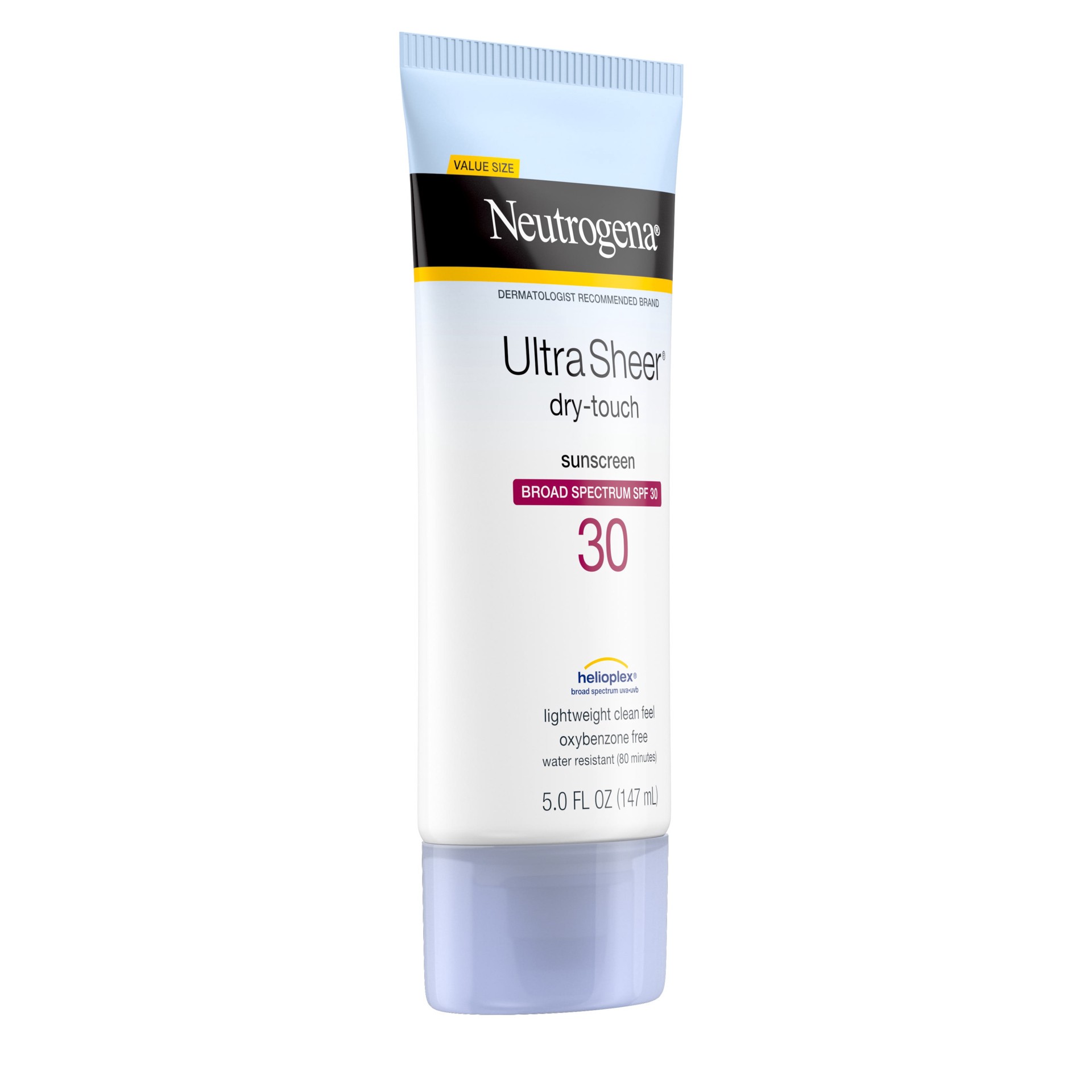 slide 2 of 9, Neutrogena Ultra Sheer Dry-Touch Sunscreen Lotion, Broad Spectrum SPF 30 UVA/UVB Protection, Oxybenzone-Free Water Resistant, Non-Comedogenic & Non-Greasy, 5 fl. oz, 5 fl oz