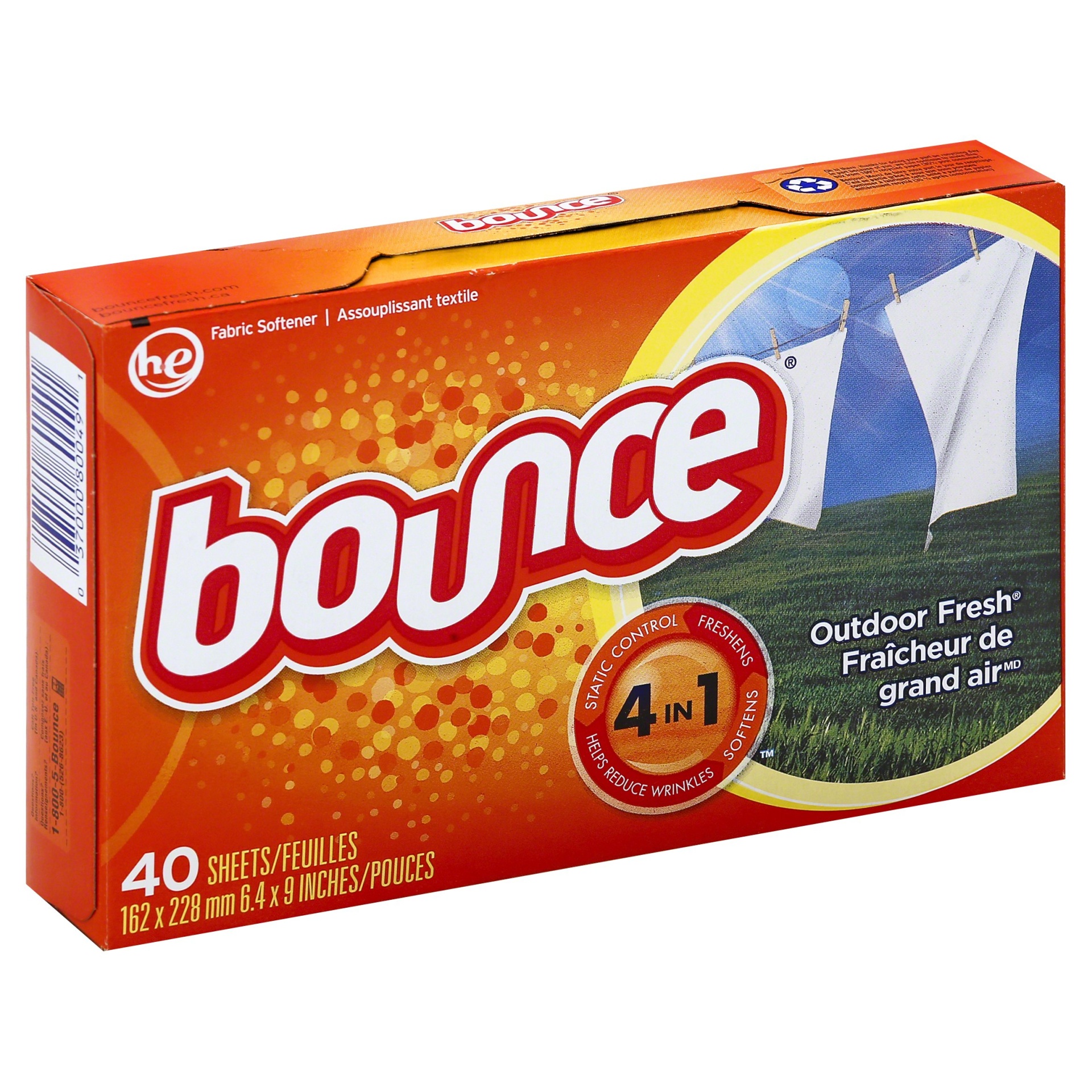 slide 1 of 1, Bounce Outdoor Fresh Dryer Sheets, 40 ct