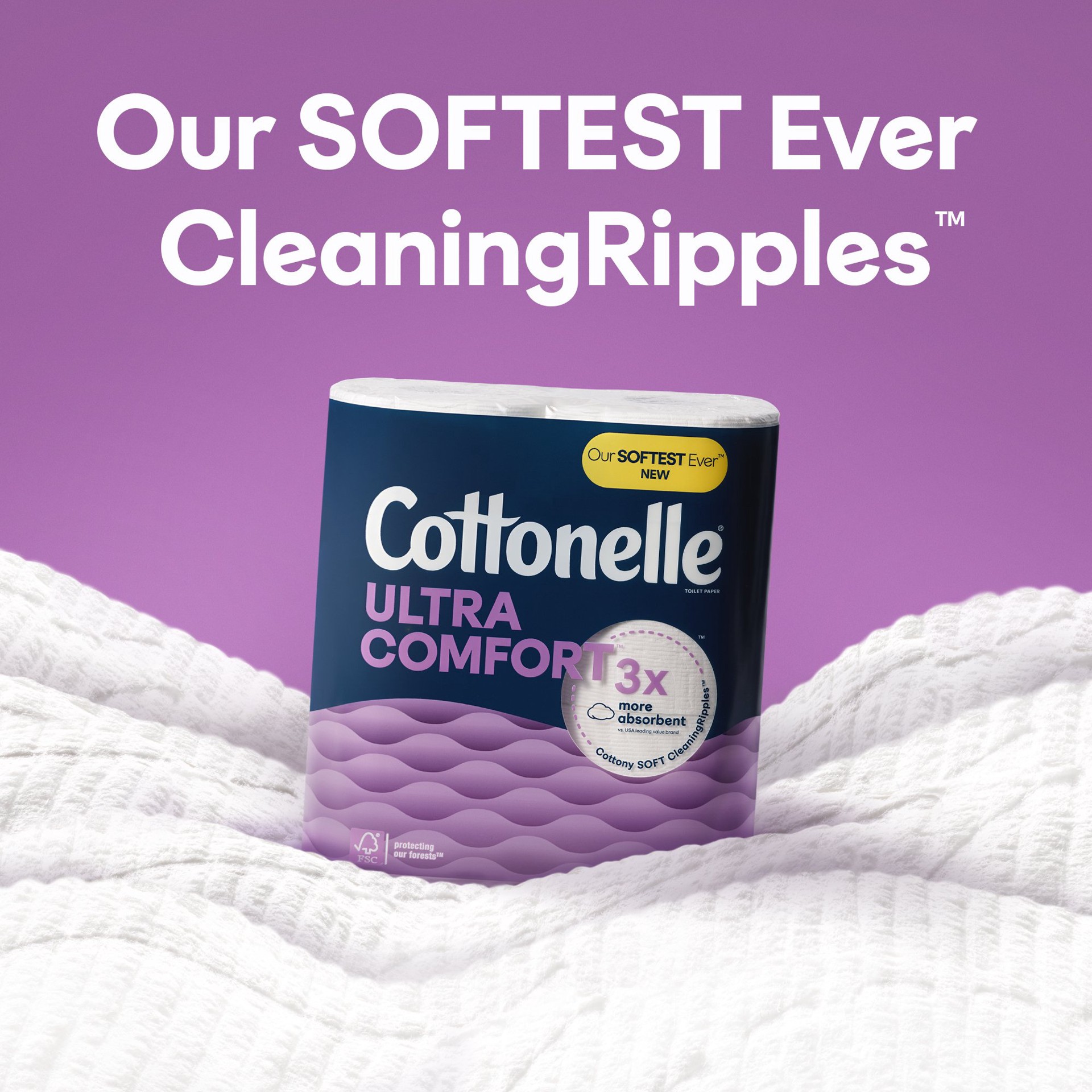 slide 3 of 8, Cottonelle Ultra Comfort Toilet Paper, Strong Toilet Tissue, 18 Mega Rolls (18 Mega Rolls = 72 Regular Rolls), 244 Sheets Per Roll, 18 ct